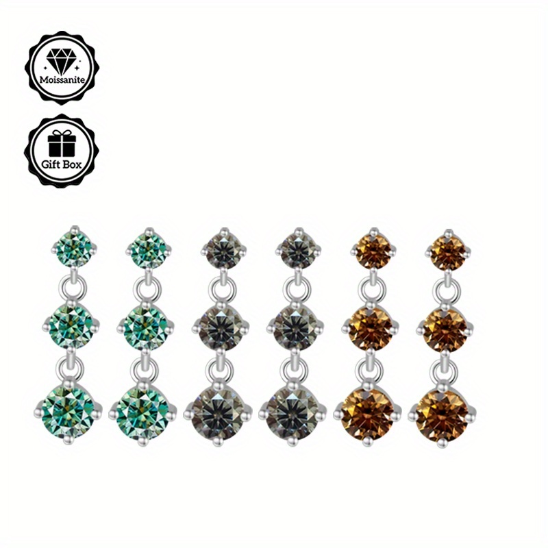 Women's 1.8 Carat GRA Moissanite Earrings, Elegant Design